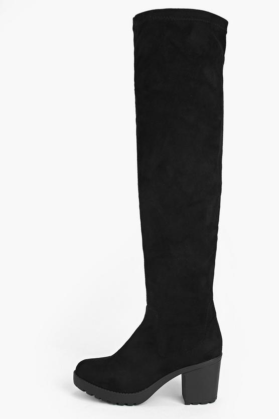 Martha Block Heel Over The Knee Boot